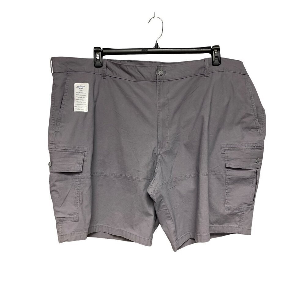 NEW! Izod Saltwater Stretch Grey 10.5" Inseam Cargo Shorts Men's Size 52 Waist